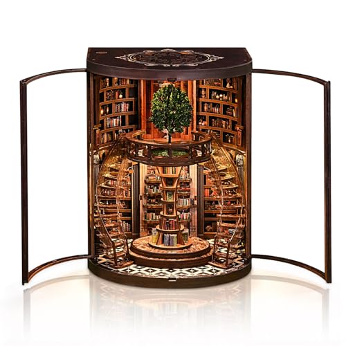 Kit coin de livre DIY avec LED maison miniature pour étagère