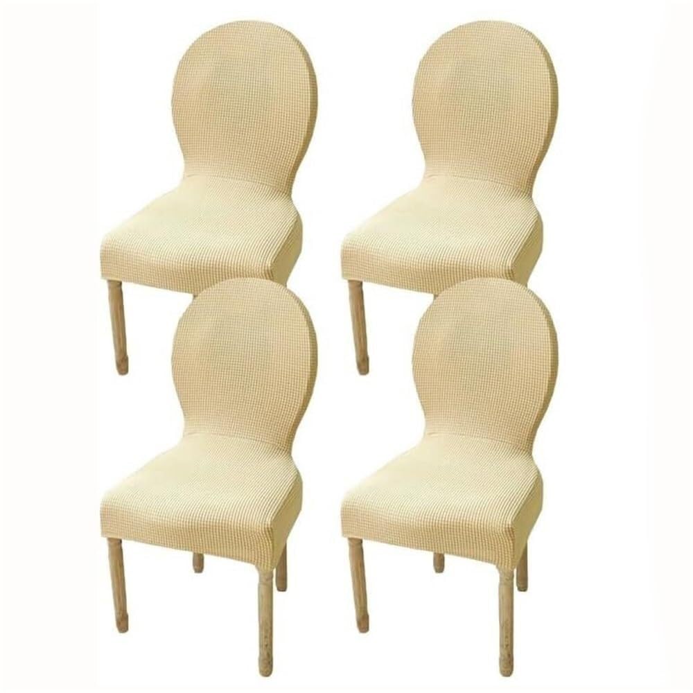 Fundas para sillas con respaldo redondo de alta elasticidad color amarillo