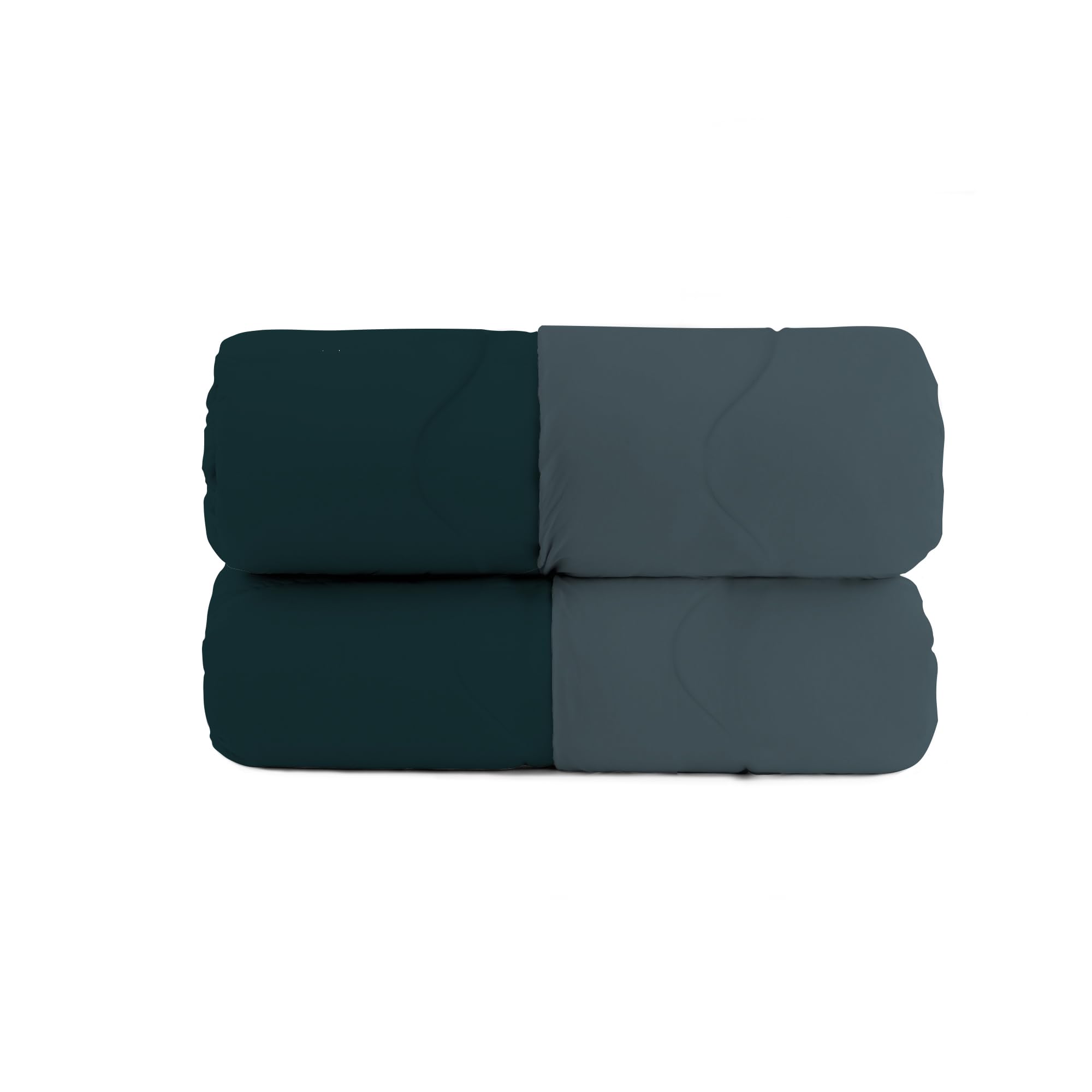 Winterbettdecke ZOE Made in Italy, zweifarbig Wendeoptik, Steppdecke mit Füllung 250 g – Doppelbettdecke 250x250 cm – Waschmaschinengeeignet – Petrol/Salbei