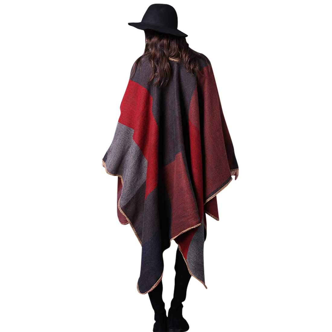 heekpek Poncho Donna Elegante per Inverno Reversibile Donna Sciarpa Oversize Poncho Fatti a Maglia Poncho Multifunzione Mantelle Scialle Vintage Scialle Coprispalle Elegant