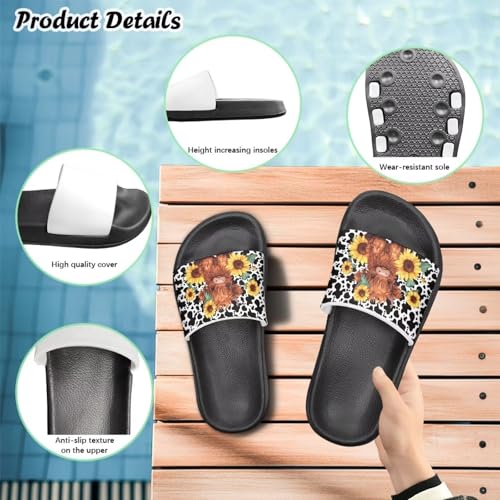 Image of Unisex Slides for Girls Boys Comfortable Slippers Slides Non-slip Shower Shoes House Fashion Thick for Indoor & Outdoor Gifts