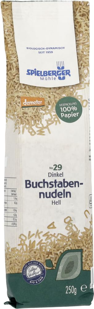 Dinkel Buchstabennudeln, hell, demeter 12 x 250 g