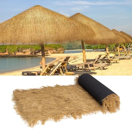 ALTRUISTIC Thatch Roof 6.7Inch Pile Height Realistic Artificial Thatch Straw Roof Roll for Tiki Hut Tiki Bar & Gazebo Decorative Thatch Roofing Material Roof Cover Custom Size