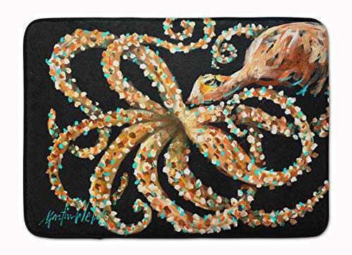 Caroline's Treasures MW1275RUG Eye On You Octopus Machine Washable Memory Foam Mat, Bathroom Rug, Non-Slip Bath Mat, Durable Thick Washable Rugs for Kitchen, Bathroom Quick Dry, Decorative Artwork,
