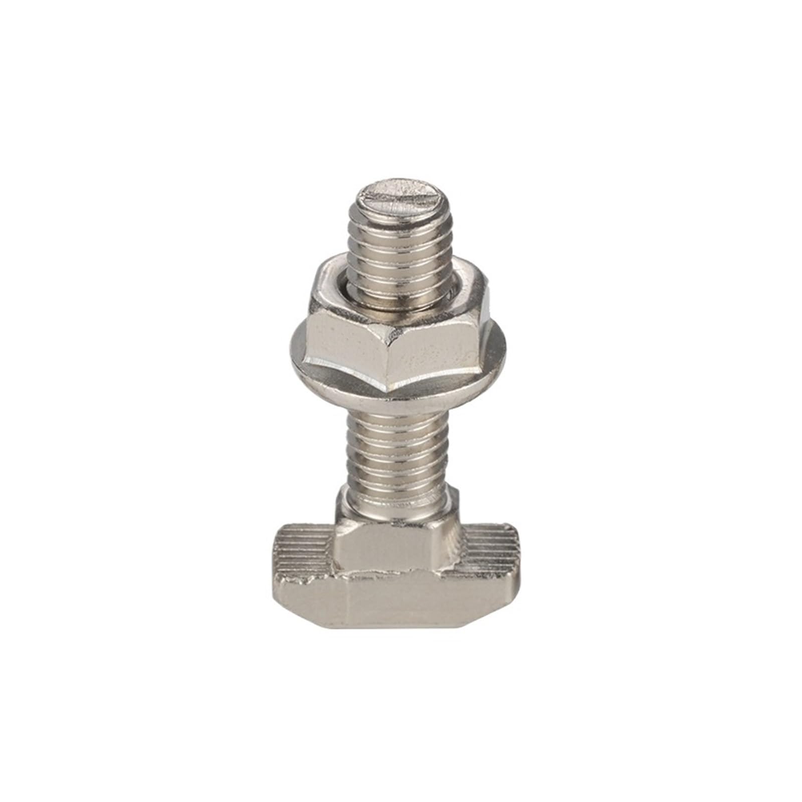 Perno de martillo en T de la serie 20 para perfiles de aluminio M5x25 con tuerca con reborde 7