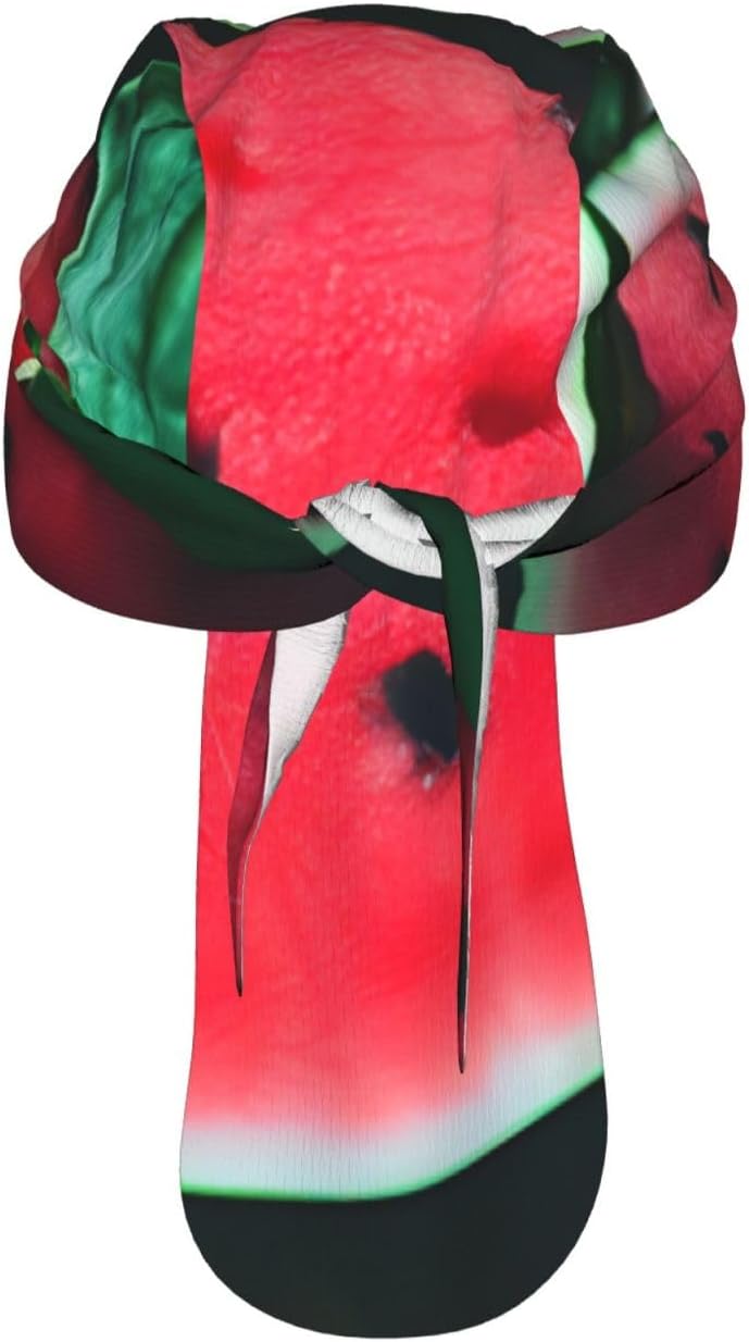 Red Watermelon Print Sport Headbands for Men and Women Quick Dry Head Bandana Non-Slip Head Wraps for Exercising