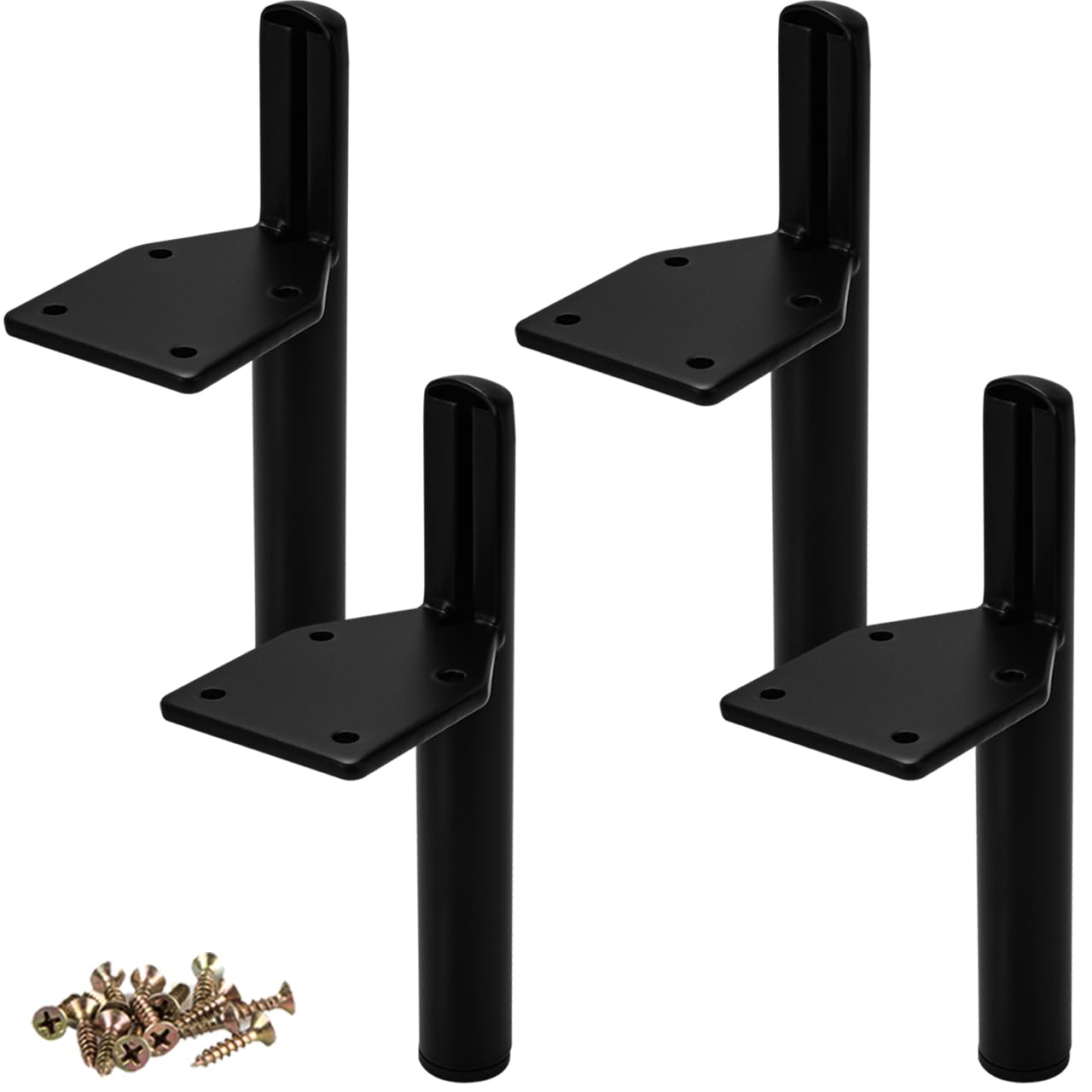 5 inch Metal Furniture Legs, Btowin 4Pcs Modern Tapered Side-Mounted DIY Furniture Replacement Feet Black for Cabinet Dresser TV Stand Coffee Table