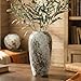 YSNCIDAN Rustic Ceramic Flower Large Vase, Vintage Floor Tall Vase Farmhouse Decor for Living Room Entryway Table Centerpieces, Kitchen, Wedding, Gifts
