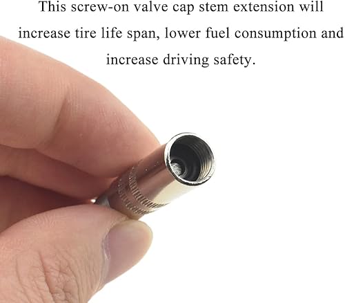 Miniatura 5 de Acoeitl - Extensión de tapa de válvula de rosca de 1.496 pulgadas, adaptador extensor de tapa de neumático de latón cromado de doble sello de flujo