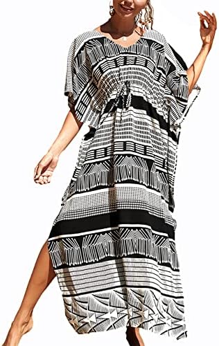 Bsubseach Women Beachwear Turkish Kaftans Long Swimsuit Cover up Caftan Beach Dress