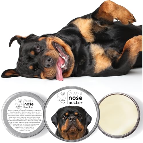 Image of The Blissful Dog Rottweiler Nose Butter for Dry, Cracked Skin, Lick-Safe Dog Nose Balm with Moisturizing Shea Butter, Almond, Olive, and Essential Oils, Pet Supplies, Uncented, 1 oz.
