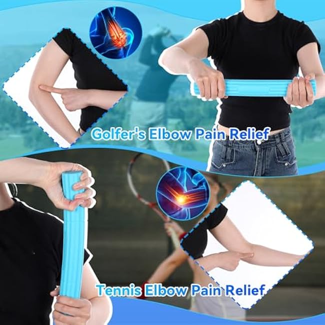 3 Pcs Twist Hand Exerciser Bars for Physical Therapy - Relieves Tendonitis Pain & Improve Grip Strength - Tennis Elbow, Golfer's Elbow, Tendonitis, Wrist, Forearms Pain Relief Hand Therapy Bar