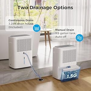 Basement Dehumidifier with Drain Hose, 100 Pints Energy Star Dehumidifiers for Home, Large Room, 6000 Sq.ft Quiet Dehumidifier with Adjustable Humidity Control, Auto Defrost, 1.5 Gal Water Tank Basement Dehumidifier with Drain Hose 100 Pints Energy Star Dehumidifiers for Home Large Room 6000 Sqft Quiet Dehumidifier with Adjustable Humidity Control Auto Defrost 15 Gal Water Tank