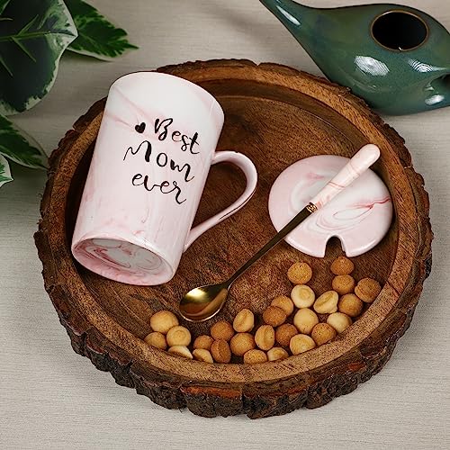 NYRWANA Coffee Mug, Gift Items for Women, Unique Present for Mom, Ceramic Mug, Cute Mugs, Mug with Spoon, Coasters and Gift Box (400ml-Ceramic) - Image 5