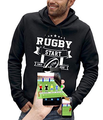 Sweat à capuche rugby jeux vidéo et réalité augmentée homme 3D