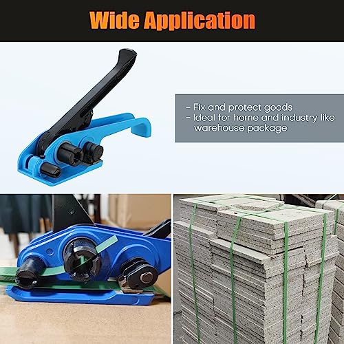 Image of Poly Strapping Tensioner & Cutter Manual Strapping Tools (Blue) | Heavy Duty Manual Strapping Tensioner Cutter Cord Strapping Machine Windlass for 1 /2 inch -3 /4 inch Width Polyester Polyproplyn Strap