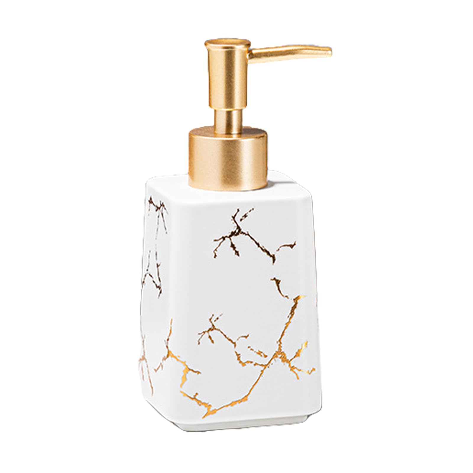 Bottone Friendly Ceramic Soap Dispenser Marble Pattern Simple Design Container for Shampoo and Hand Wash Ceramic Container