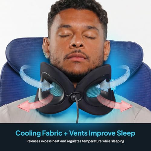 Image of Cabeau Evolution X Deluxe - Best Travel Neck Pillow with Travel Bag (Diamond Black /White)