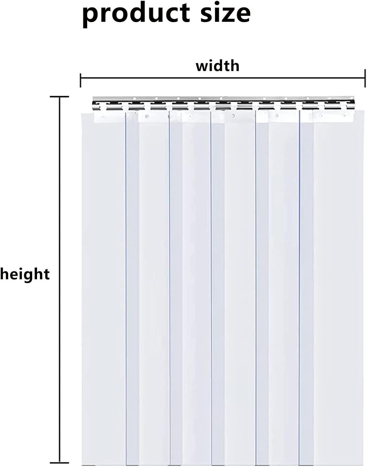 Clear PVC Strip Door Curtain - Waterproof Plastic Curtain Strips for Industrial Use, Shop, Garage & Factory - Durable Smooth Slat Door Cover for Easy Access & Energy Efficiency