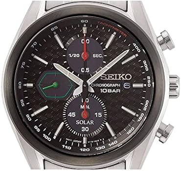 Seiko SSC803P1 Solar Black Dial Stainless Steel Strap Mens Watch