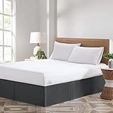 SGI Bedding 18 Inch Magic Pleated Bedskirt | Microfiber Magic Pleated Bed Skirt | Fade-Resistant, Wrinkle-Free, Anti-Static, Decorative, Extra Storage Space, Clutter-Free | Queen, Dark Grey
