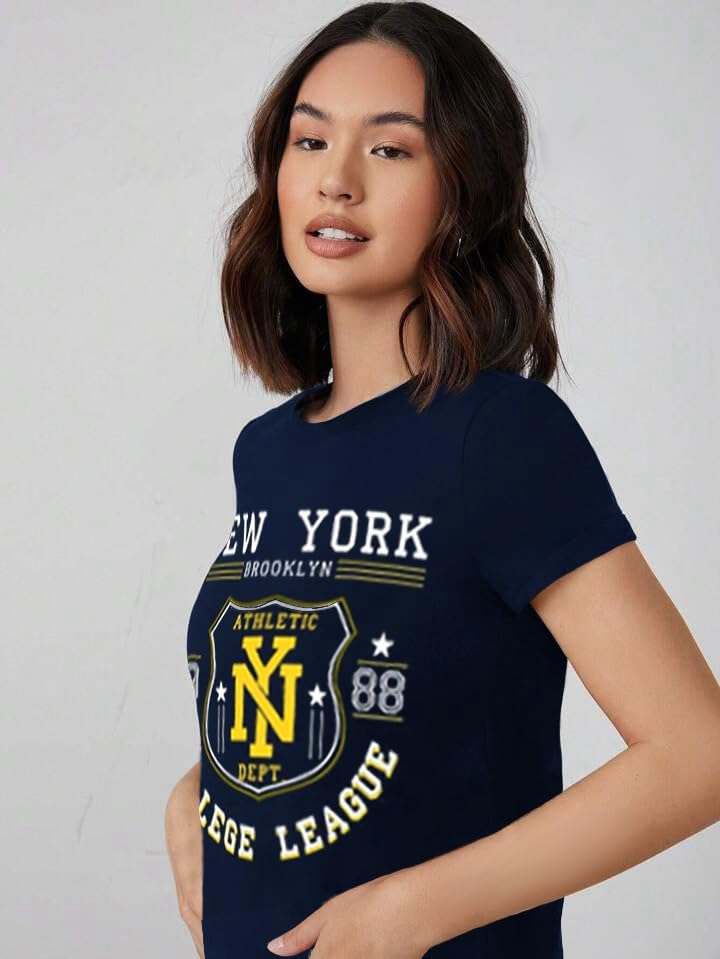 Image of THE DRY STATE Women Cotton Half Sleeve Round Neck Tshirt