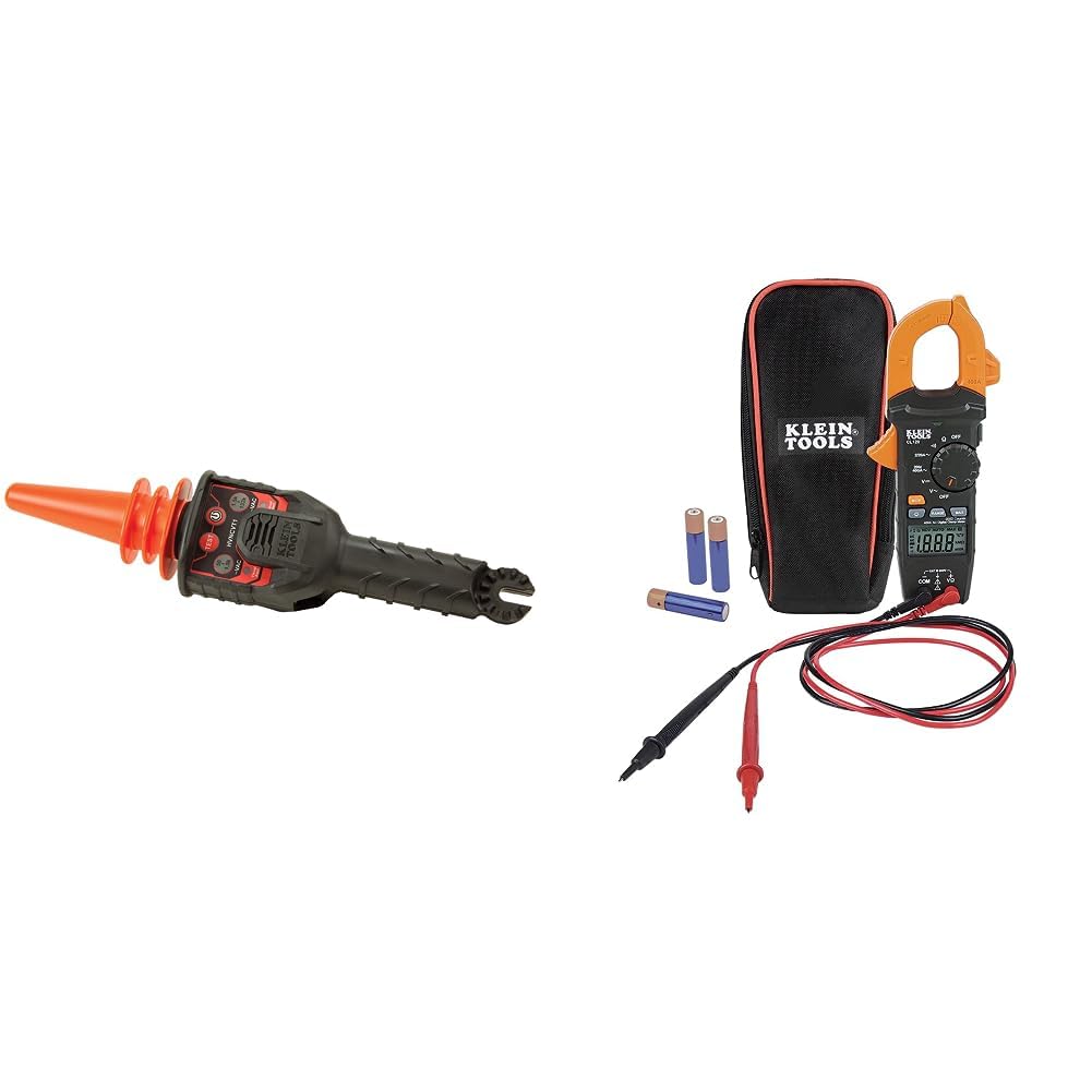 Klein Tools HVNCVT-1 Dual-Range Non-Contact High-Voltage Tester + Klein Tools CL120 Digital Clamp Meter