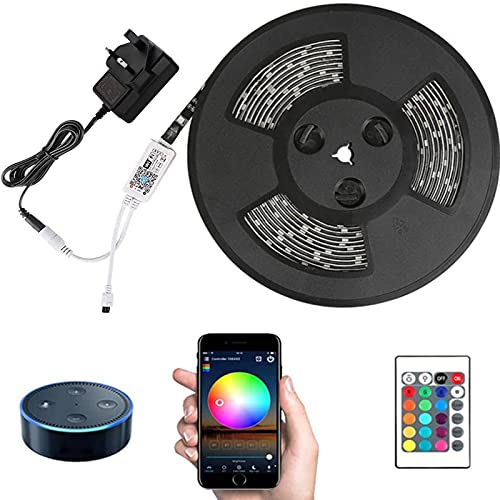 Ubanner 10M Led Light Strip,WiFi Wireless Smart Phone Controlled Strip Light Kit Black Band 5050 Waterproof IP65 LED Lights,Working with Android and iOS System,Alexa