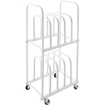 Art Canvas Storage Rack, 2-Tier Heavy-Duty Storage Stand with Wheels White Rolling Art Canvas Mobile Organizer Metal Arts Drying Painting Rack for Arts Studios, Galleries and Schools