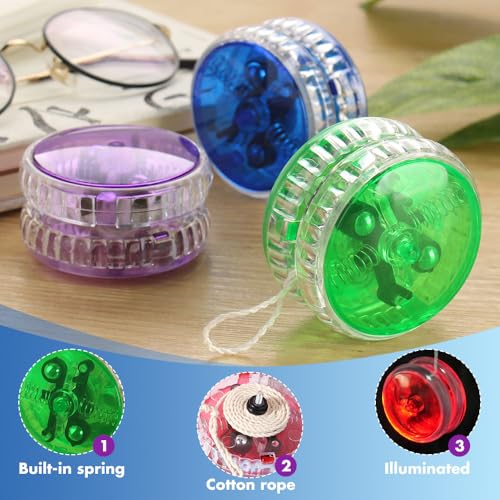 KUWUNG 18 Stücke LED Licht Jo-Jo mit Neun Farben, Responsive Yoyo, Reaktives Kugellager JoJo, JoJo Leuchtend, JoJo Spielzeug für Anfänger und Kinder, für Party Gastgeschenk