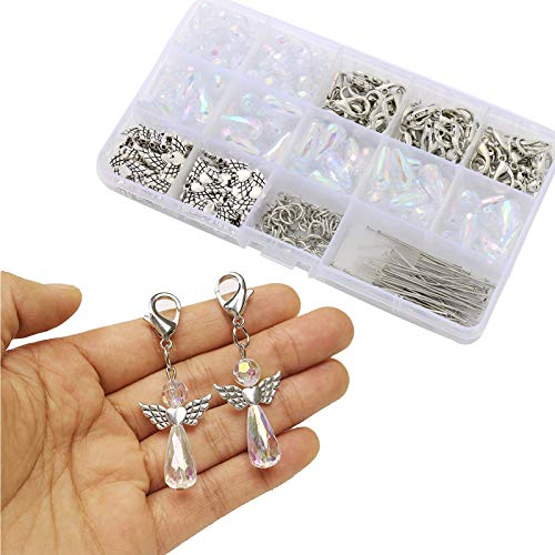 ToBeIT 60pcs Gastgeschenke Taufe Hochzeit Schutzengel Schlüsselanhänger Konfirmation Geschenk für Gäste Anhänger Perlenengel Schutzengel Geburtstag Weihnacht Handmade Schlüsselanhänger (TYPE A) Cover