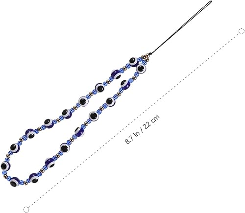 Miniatura 2 de FONDOTIN Cadena de teléfono móvil con cuentas cordón para teléfono con cuentas lindo teléfono encanto pulseras perlas llavero brillante
