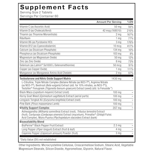 image for FORCE FACTOR Test X180 Alpha v2 T-Support for Men, T-Supplement to Hel