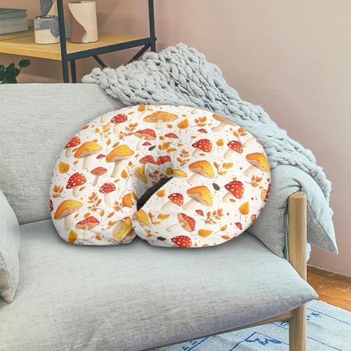Image of Mushroom Nursing Pillow Cover Breathable Neutral Breastfeeding Pillow Cover Easy to Clean Soft Removable Pillow Cover for Infant Snug