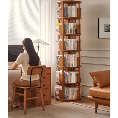 Estantería giratoria de madera maciza multicapa para más de 300 libros 2
