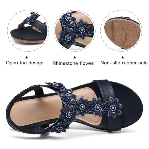 Image of SHIBEVER Wedge Sandals for Women Dressy: Summer Platform Comfortable Low Wedges Womens Sandal