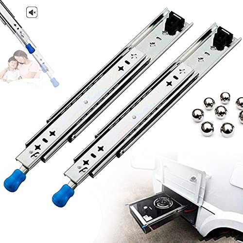 ZH-VBC 2pcs Schubladenschiene Vollauszug Schwerlastauszug mit Arretierung, Schubladenschienen Softclose Teleskopschiene Push to Open, Industriell SchubkäSten, 1 Paar,12inch(300mm)