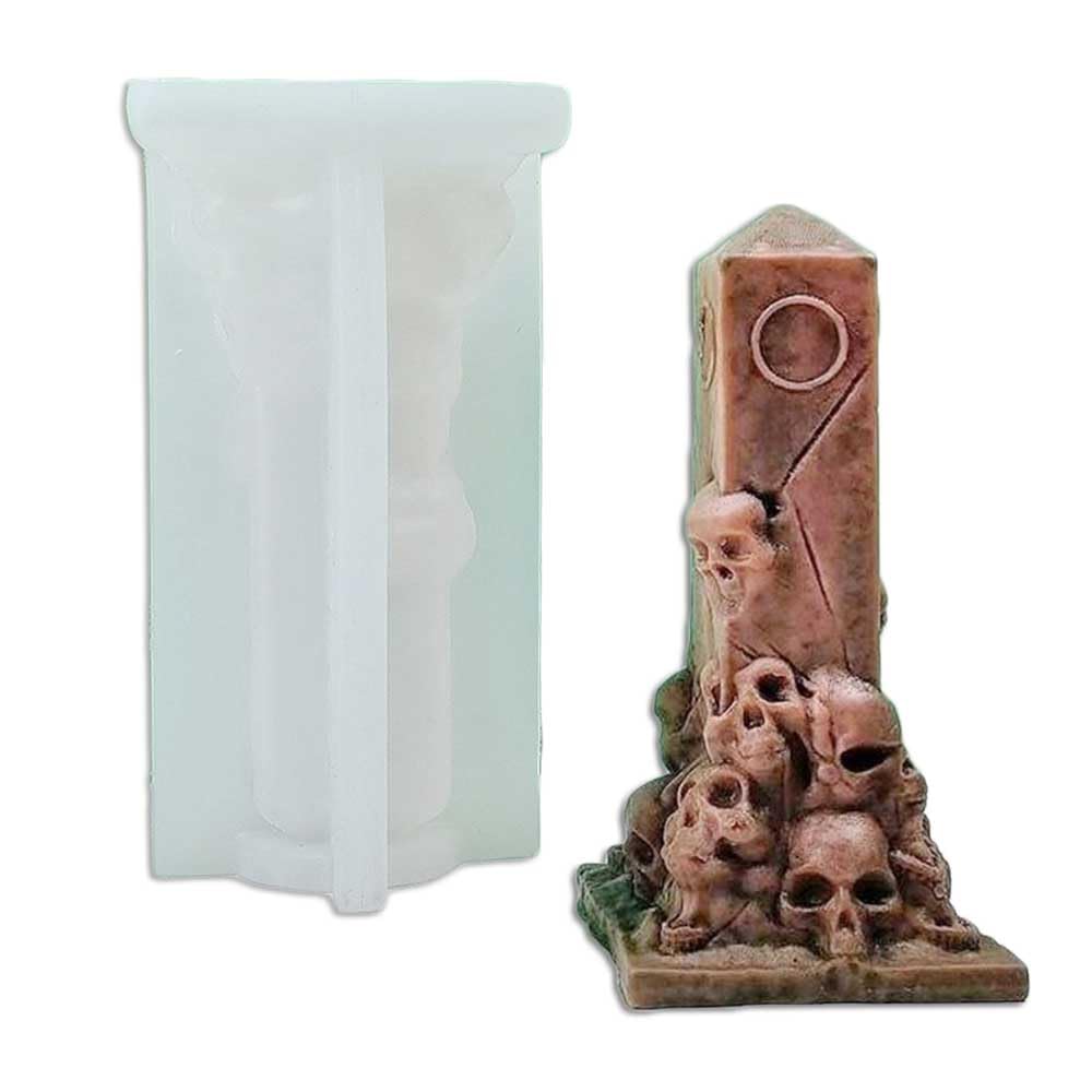Tone Fun Skeleton Stone Pillar Shape Candle Silicone Molds for Making Candle, Resin, Aromatherapy Candles, Handmade Wax Soap, Home Decor, Craft