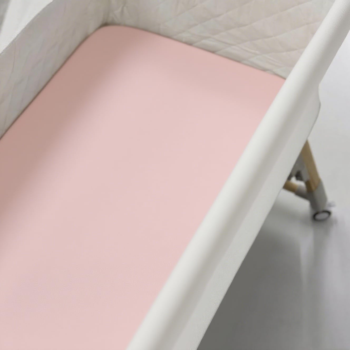 American Baby Company - Juego de 2 sábanas para cuna (100% algodón natural, 18 x 36 cm, color rosa, suave, transpirable, para niñas)