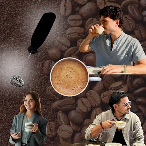 Image of Milk Frother for Coffee, Lattes, Milk, & Cream | Coffee Whisker for Home | Cappuccino, Frappe, Matcha, Egg Beater Handheld Coffee Blender (Fitting Sized Batteries to Use, NO Batteries PROVIDED)