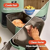 bella 6 Qt Slim Air Fryer, Fits-anywhere™ Kitchenware, EverGood™ Ceramic Nonstick Coating, Adjustable Temperature, 6 Preset Cooking Options, 60 Min Auto Shutoff w Audible Tone, 5lb Capacity, Seaglass