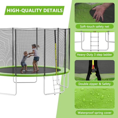 Image of SKOK Trampoline for Kids,400LBS Outdoor Trampoline with Net-ASTM Approved Trampoline for Children and Adults