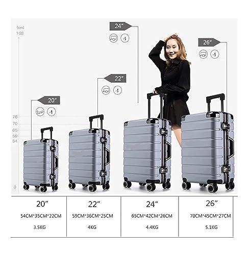 Luggage Travel Gear Suitcases Swivel Wheels Luggage Portable Travel，Dual Combination Lock(A,24inch)2