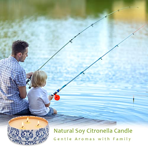 Large Citronella Candles Outdoor And Indoor, 13.5Oz 3-Wick Soy Wax Portable Travel Tin Candle For Home Garden Patio Yard Balcony And Summer Gift #TOP3