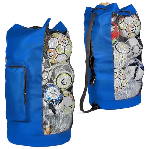 Fitdom Heavy Duty XL Soccer Mesh Equipment Ball Bag w/Adjustable Shoulder Strap Design for Coach...
