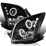 Spec-D Tuning Rim Black Projector Headlights Compatible with 2006-2009 Ford Fusion Left + Right Pair Headlamps Assembly