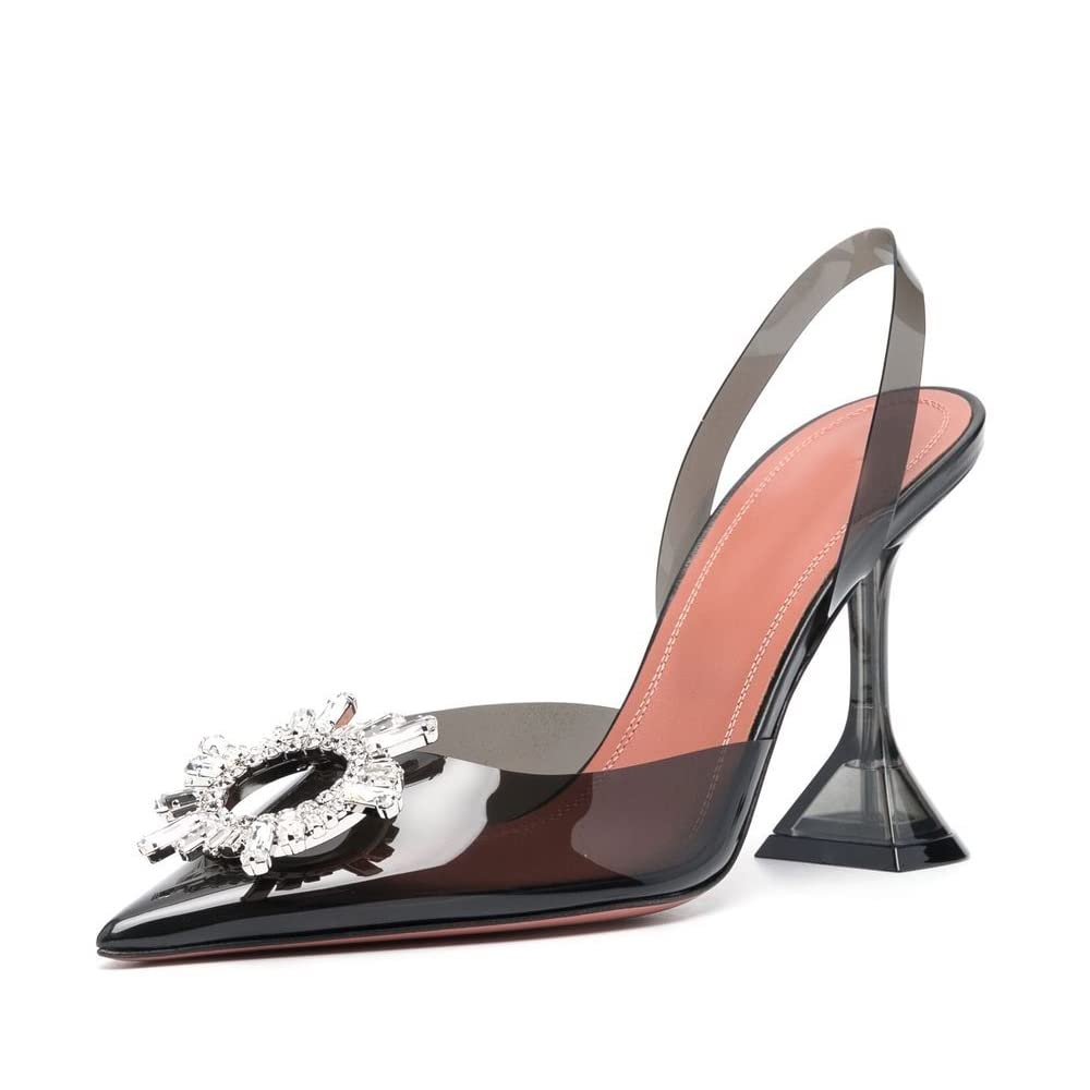 Amazon.com | Arqa Clear Heels for Women Pointed Toe Transparent 