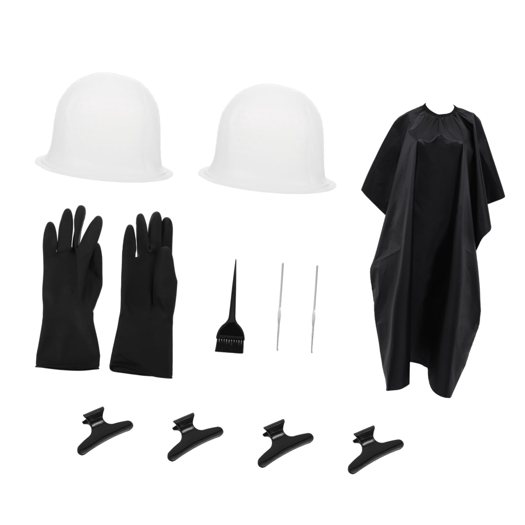 WOONEKY 11pezzi Mèches Per Capelli Con Kit Completo Cuffia in Silicone e Gancio Per Colorazione Strumenti Professionali Per Mèches e Trattamenti Casa Per Donne e Ragazze