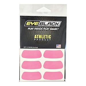 EyeBlack Under Eye Strip for Athletic Sports Team – Enhance Performance, Show Team Spirit, Comfortable, Easy-to-Apply, Perfect for Game Day, Practice, Winners – Pink – 2 Pairs (4 Strips)