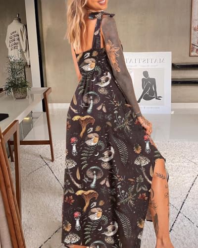 Womens Summer Dresses Sleeveless Casual Sundress with Tie Straps Women's Maxi Beach Dress Vacation Outfits for Woman2